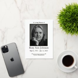 Programa Elegante Foto Funeral Orden de Servicio