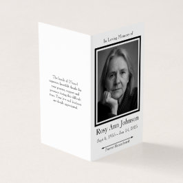 Programa Elegante Foto Funeral Orden de Servicio