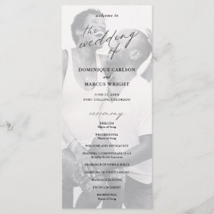 Programa Elegante Fotografía de Caligrafía Boda Moderna