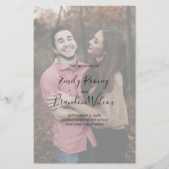 Programa Elegante Fotográfico de Bodas Modernas (Anverso)