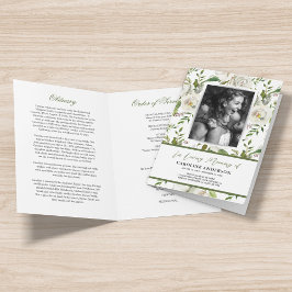 Programa Elegante Funeral Floral Orden de servicio Foto