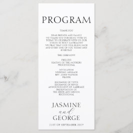 Programa Elegante guión Boda de Moda en blanco y negro