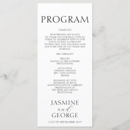 Programa Elegante guión Boda de Moda en blanco y negro