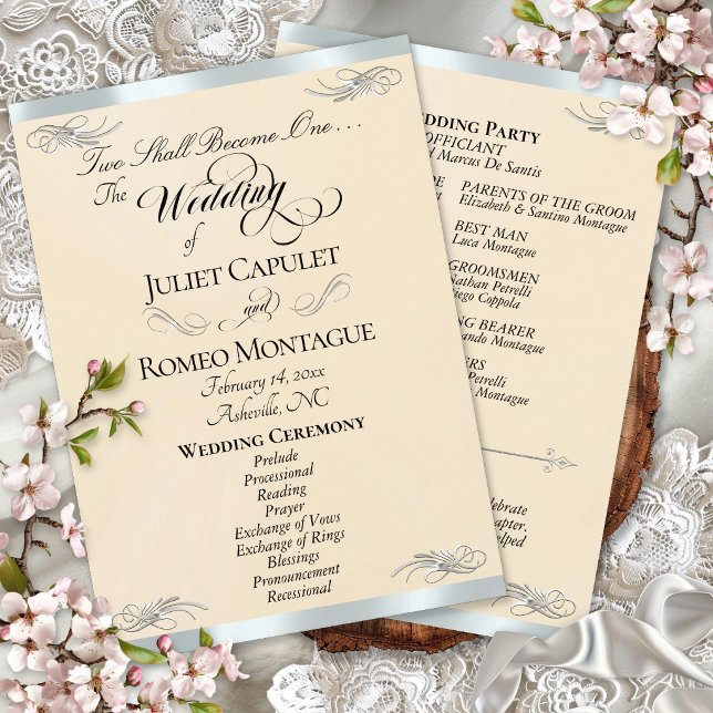Programa Elegante guión - Boda Melocotón Perla/Plata (Subido por el creador)