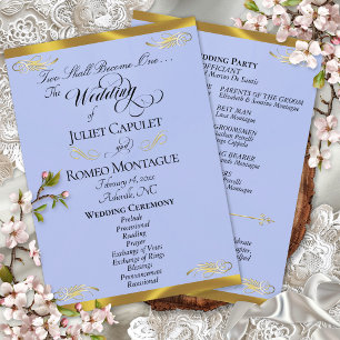 Programa Elegante guión - Boda Perla Azul/Oro