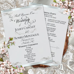 Programa Elegante guión - Boda Perla de Plata/Plata