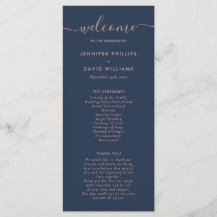 Programa Elegante guión de la Marina Azul y Boda Rubor