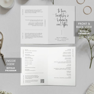 Programa Elegante guión Minimalista Boda de código QR plega