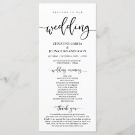 Programa Elegante guión negro, nuestra ceremonia Boda