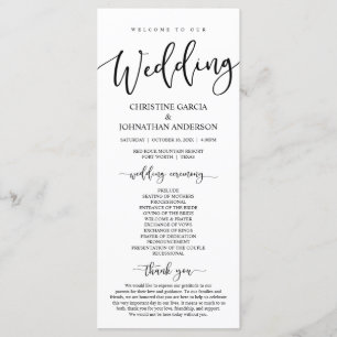 Programa Elegante guión negro, nuestra ceremonia Boda