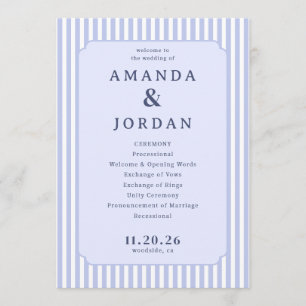 Programa Elegante horario de ceremonia de boda de lavanda y