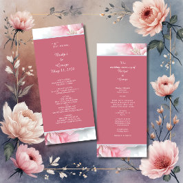 Programa Elegante Marco floral rosado boda suave paño brill