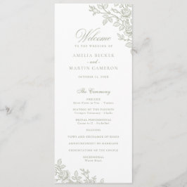 Programa Elegante Marco Floral Vintage Verde Salvia Boda 