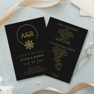 Programa Elegante marco inspirado en joyas y boda de flores