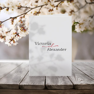 Programa Elegante Minimalista Con Boda De Acentos Rojos