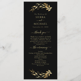 Programa Elegante Moda Boda del Foliage de Oro Negro