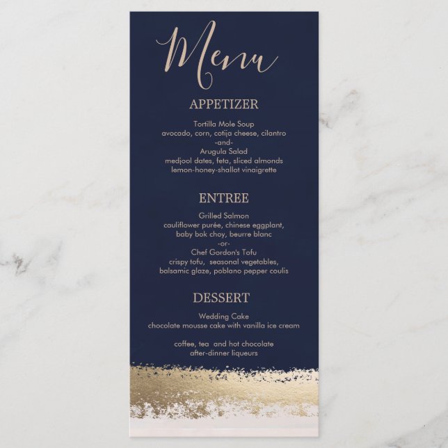 Programa Elegante, moderno, naval, Boda de Relieve metaliza (Anverso)