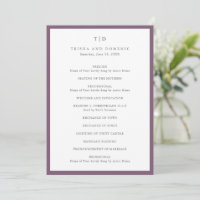 Elegante Monograma Púrpura Boda Moderna