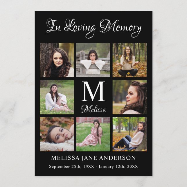 Programa Elegante Monumento 8 Foto Orden Del Funeral Del Se (Anverso)