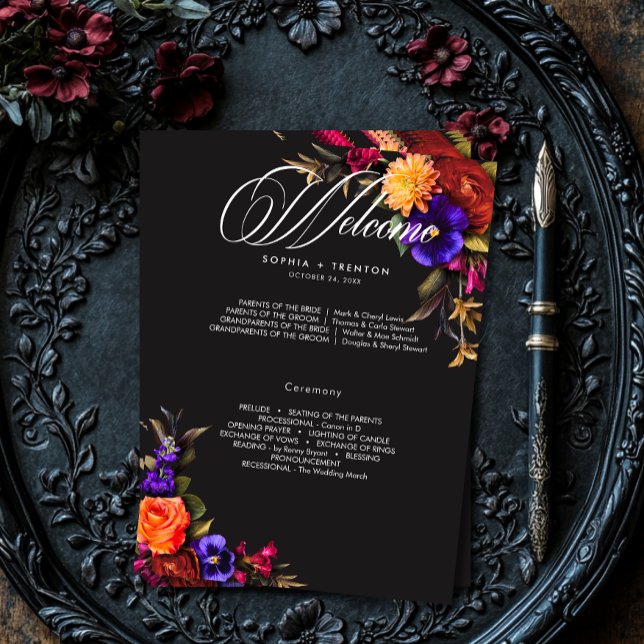 Programa Elegante Moody Vibrant Harvest Floral Boda (Subido por el creador)