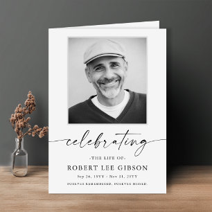 Programa Elegante Obituario Funeral Orden de Servicio Foto