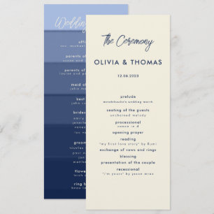 Programa Elegante ola de playa franjas azules Boda moderno