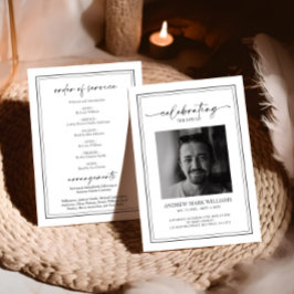 Programa Elegante orden de servicio funeraria conmemorativa