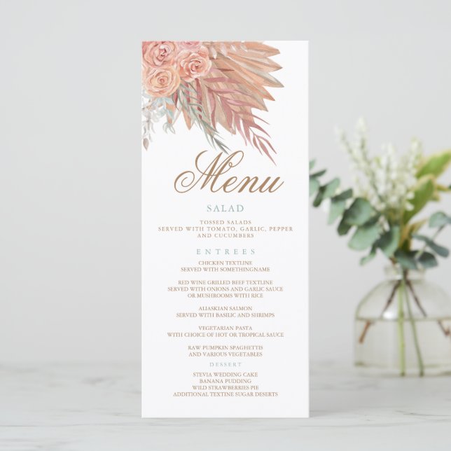 Programa Elegante pasto bohemio bohemio de terracota pampas (Anverso de pie)