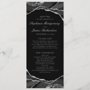 Programa Elegante Relieve metalizado plateado negro agate B