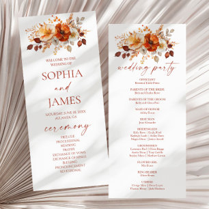 Programa Elegante Rústico Otoño Floral Boda