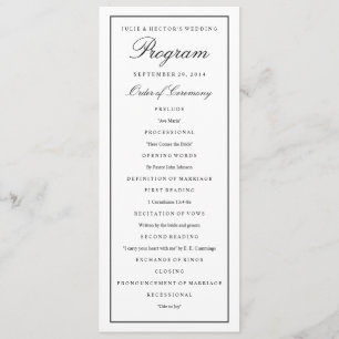 Programa Elegante Script Black Border Wedding