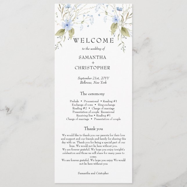 Programa Elegante Summer Meadow Wildflowers Boho (Anverso)