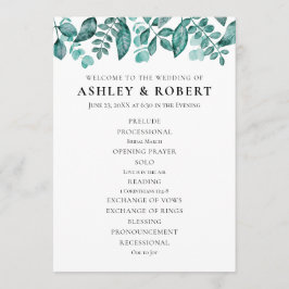 Programa Elegante vegetación Verde azulada deja la ceremoni