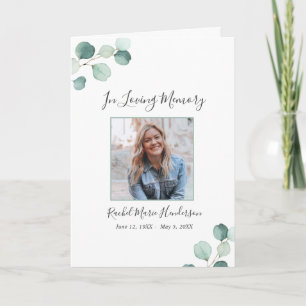 Programa Elegante verde sabio Eucalyptus Funeral