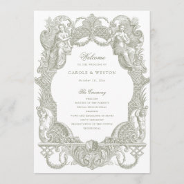 Programa Elegante Vintage Baroque Frame Sage Green Toile