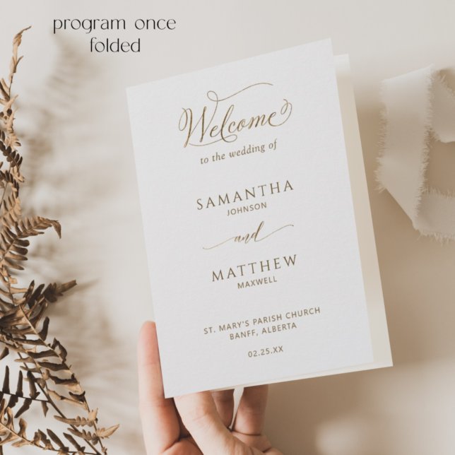 Programa Elegante y Simple de Boda Doble Oro (Subido por el creador)