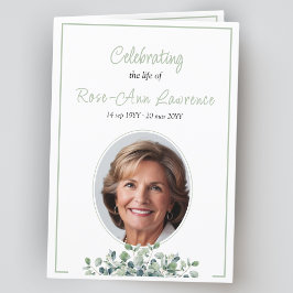 Programa Elegante y simple funeral verde de eucalipto dobla