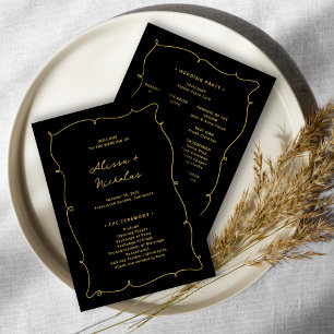 Programa Elegante y vanguardista Boda negro y oro