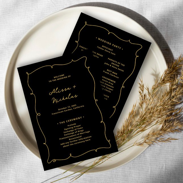 Programa Elegante y vanguardista Boda negro y oro (Subido por el creador)