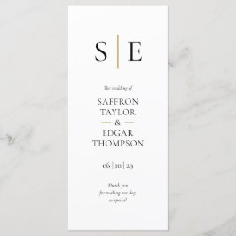 Programa Elegantes iniciales de monograma de boda