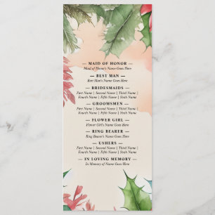 Programa Elegantes Navidades de acuarela Wreath Boda