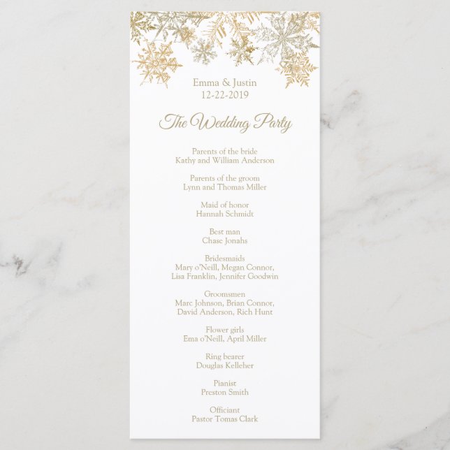 Programa Elegantes Navidades de invierno con copos de nieve (Anverso)