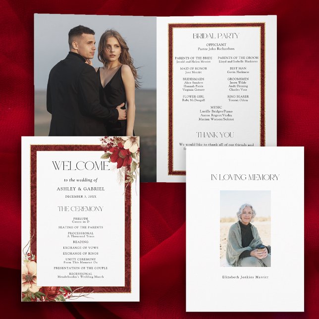 Programa Elegantes Navidades Red Damask Floral (Subido por el creador)