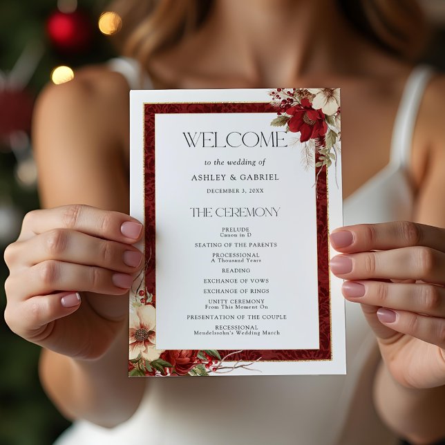 Programa Elegantes Navidades Red Damask Floral (Subido por el creador)