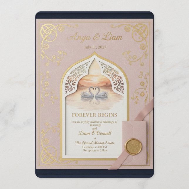 Programa ElegantGoldWeddingInvitation (Anverso)