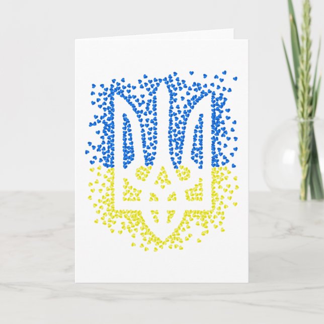 Programa Emblema ucraniano trident tryzub esparce corazones (Anverso)