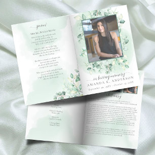 Programa En la memoria amorosa Eucalyptus Greenery Bi-Fold