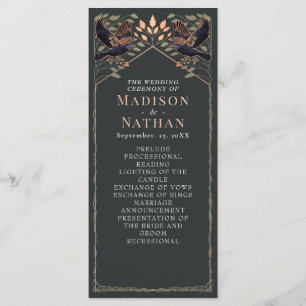 Programa Encantado Boda floral gótico Raven Sage Green