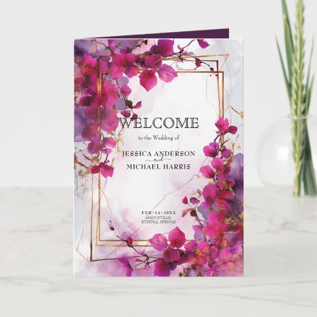 Programa Encantamiento de Fuchsia: Boda acuarela (Anverso)
