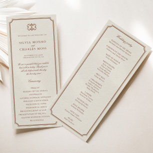 Programa Escudo de Bodas clásicos de Monorgam Brow